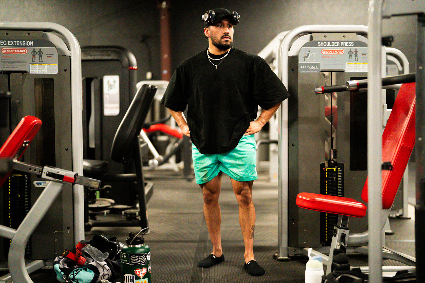TURQUOISE BOLT MESH SHORTS