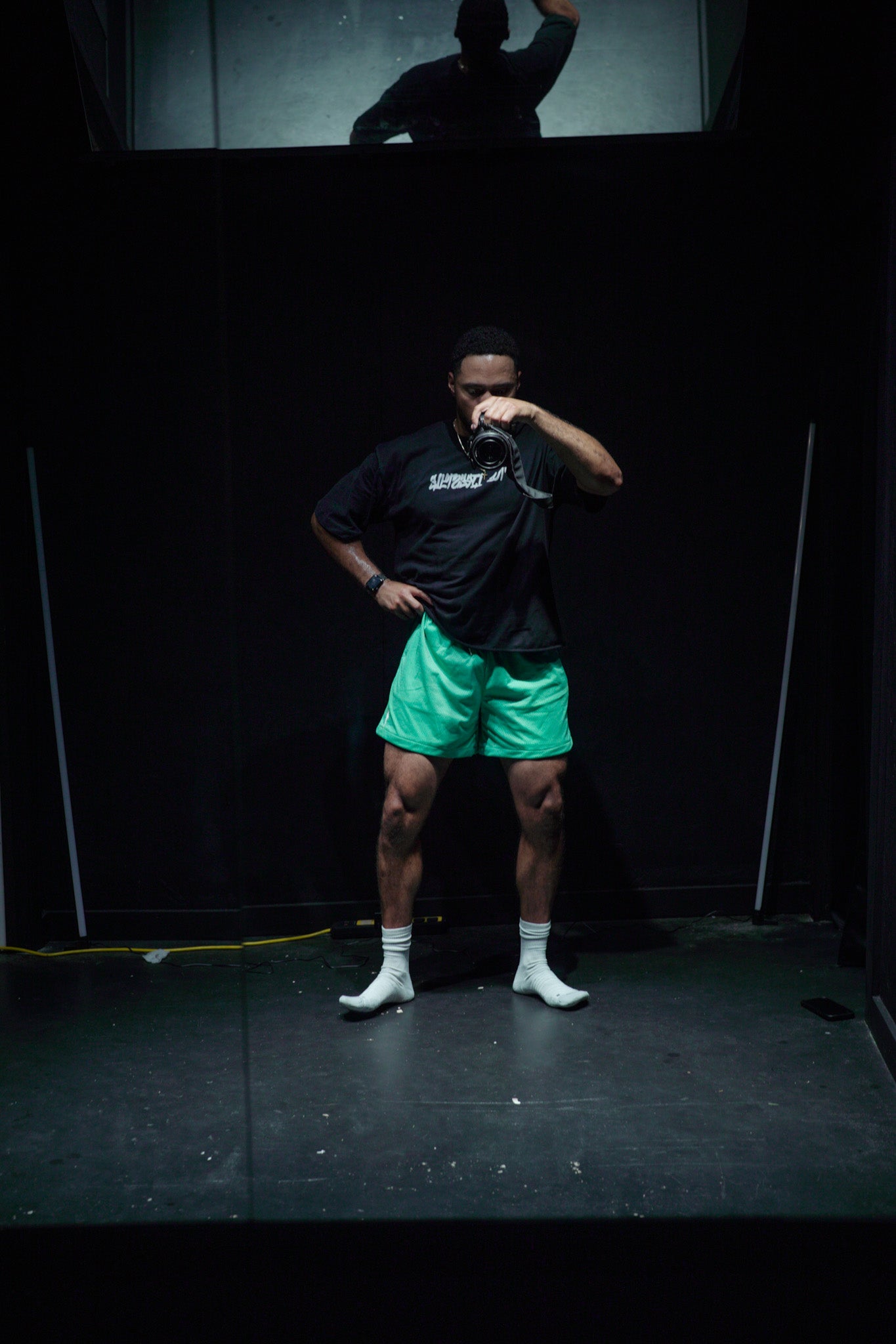 TURQUOISE BOLT MESH SHORTS